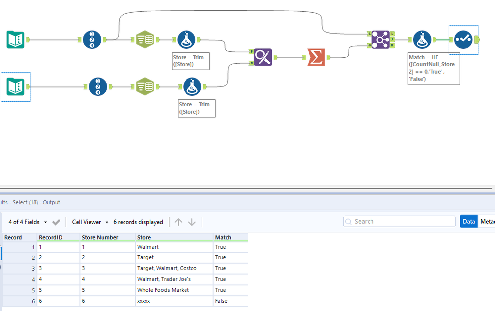 How can you do a if contains formula based off two columns? - Alteryx