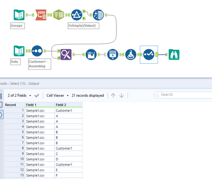Separate data into groups based on conditions - Alteryx