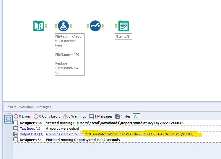 Version or Unique Code For My Report - Alteryx