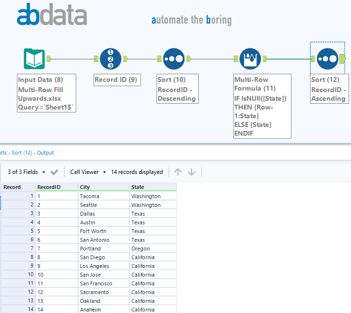 Fill Up Using Multi-Row Tool - Alteryx