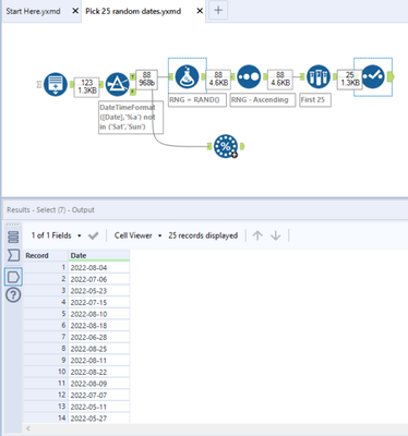 Select Random Dates Excluding Weekends and Holidays - Alteryx