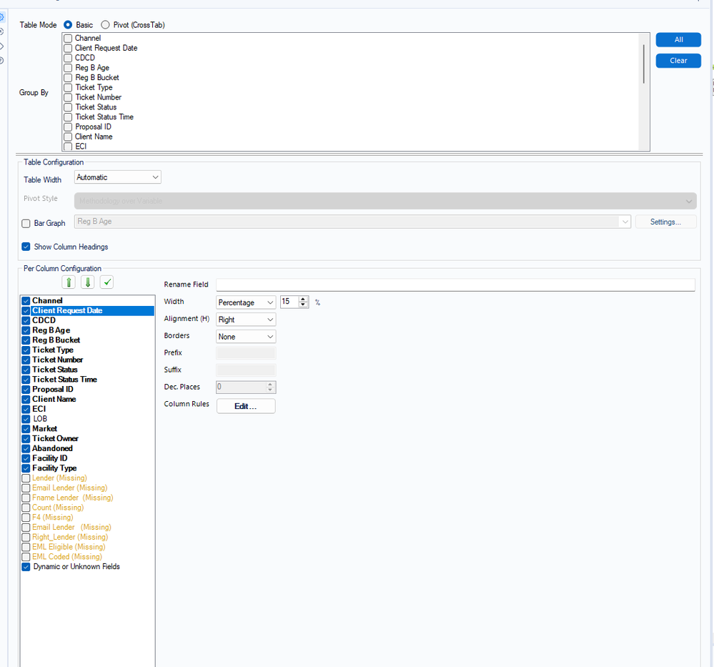 How to set table tool give have rows in one line only. - Alteryx