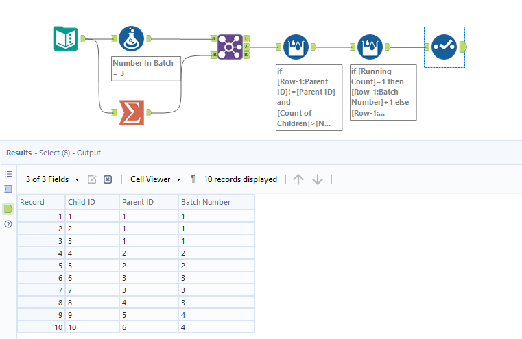 Dynamically create batch groups based on a grouping id not exceeding a ...