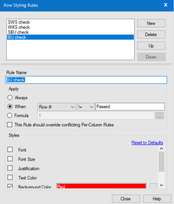 Conditional formatting using Basic Table - Alteryx