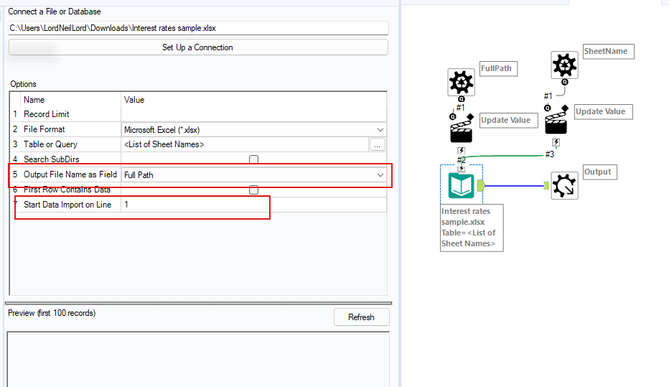 Reading Multiple Files and Tabs - Alteryx
