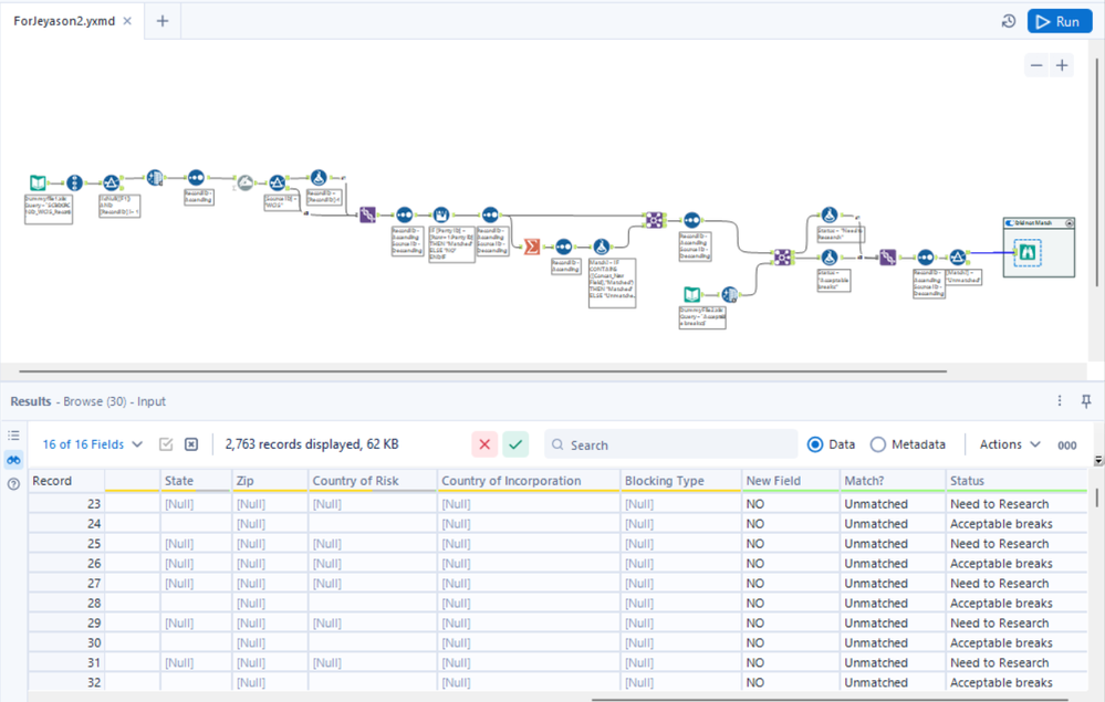 Multiple Filter and remove null rows - Alteryx