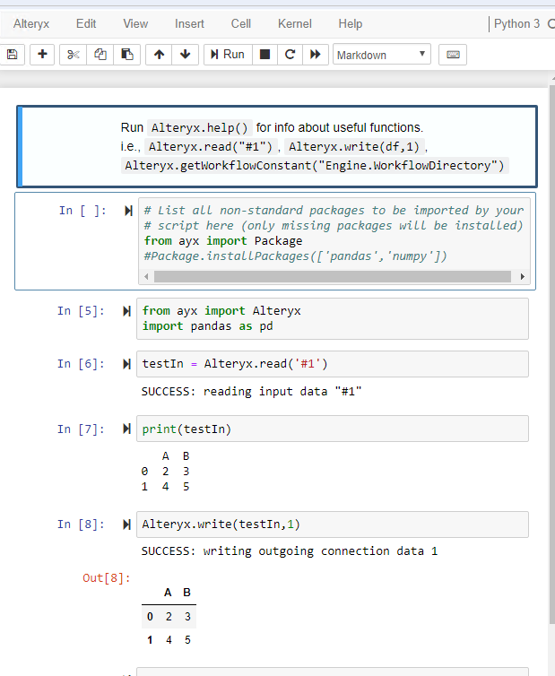 Python Output not Working - There is no valid metadata for the outgoing ...