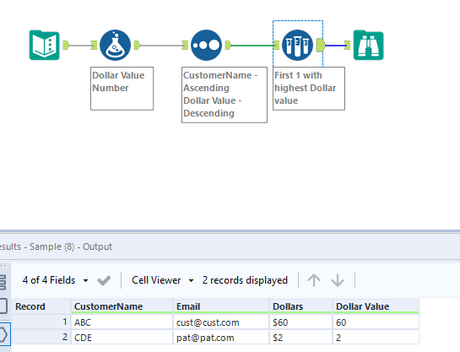 Find dups and choose which to keep - Alteryx