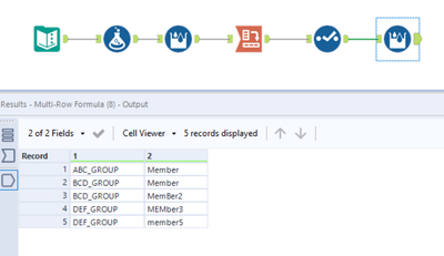Splitting one column in two while keeping values grouped together - Alteryx