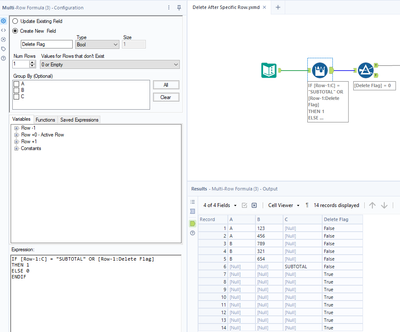 How to delete all succeeding rows after a specific row in Alteryx - Alteryx