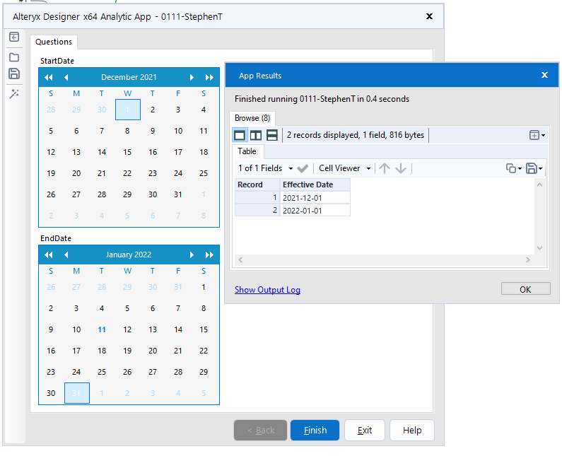 Designer analytics - date range prompt - Alteryx