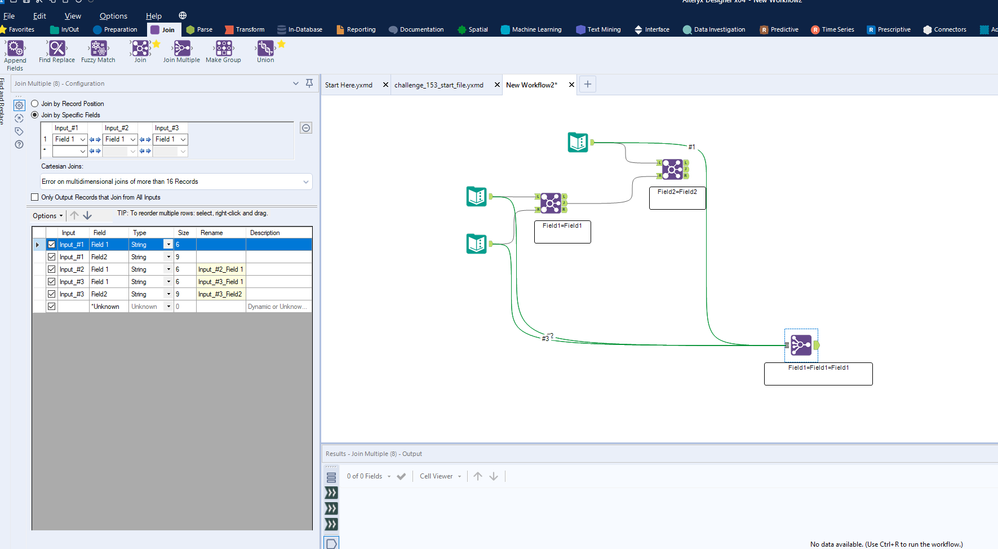 A single joined table on a multiple joined data source - Alteryx