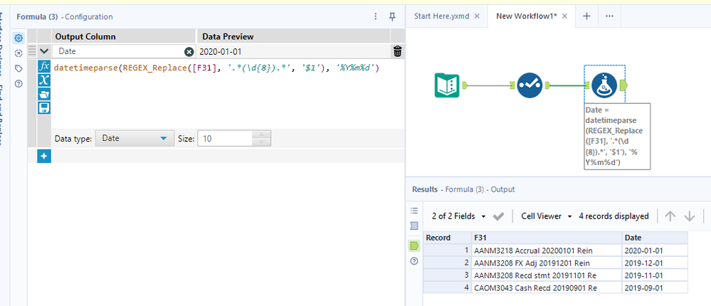 Extracting date text from string using Alteryx - Alteryx