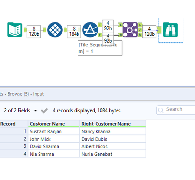 split few rows in separate column - Alteryx