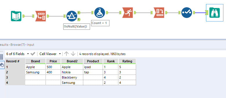 Move the data in specific columns to top without any conditions - Alteryx
