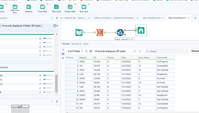 Sum values in a column with condition - Alteryx