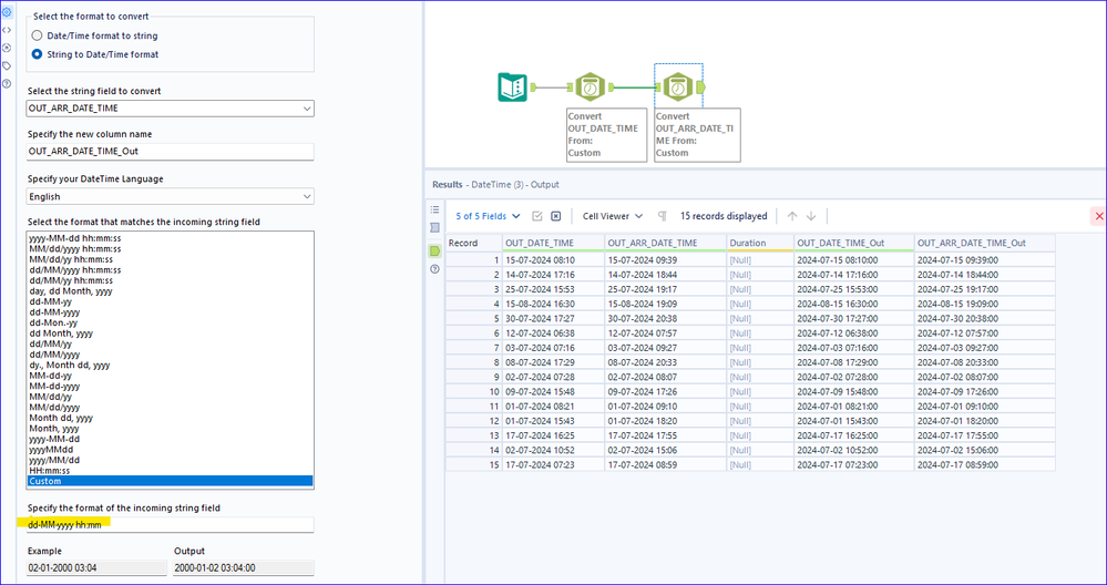 How to calculate time difference from below format - Alteryx