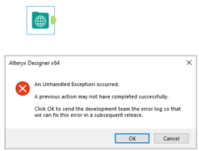 Error When Adding Map Input Tool - Alteryx