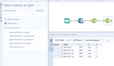 Split rows base on value - Alteryx