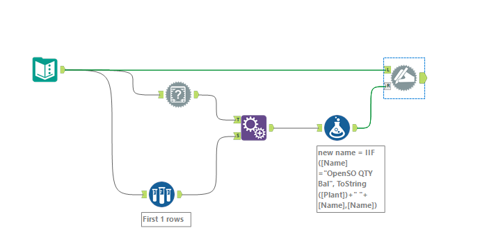 Rename of just one column heading from data based in a column - Alteryx