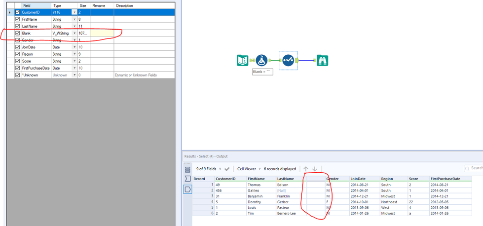 Empty Column Code Create a Blank Column with no Data - Alteryx