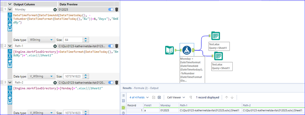 Creating a file name with Monday following run date and formatted ...