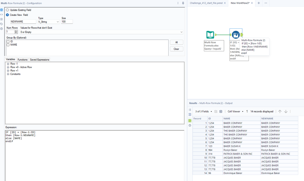 Issue with Multi Row Formula - Alteryx