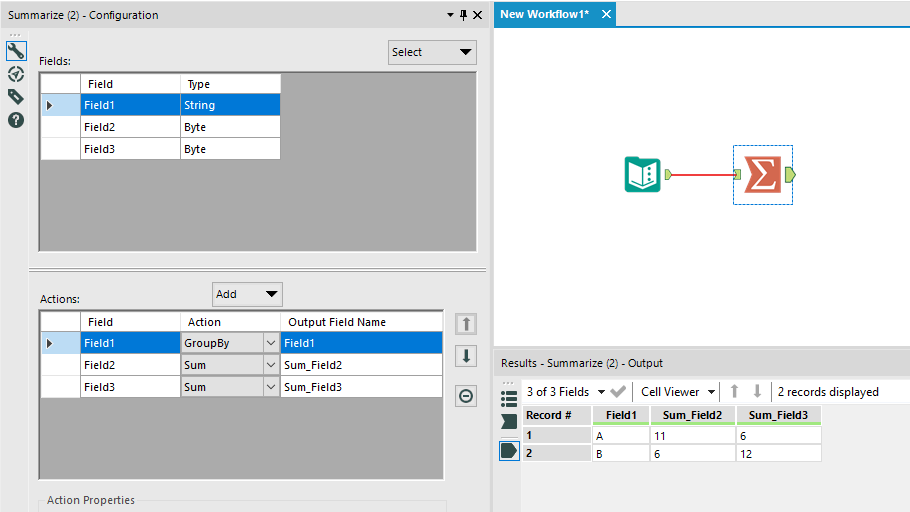 Group by row value and sum of the column values - Alteryx