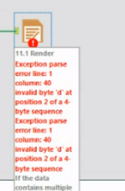 Exeption parse error line - render tool - Alteryx