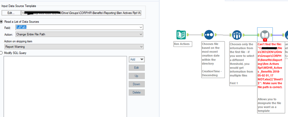 Dynamic Input Tool Suddenly Not Working - Alteryx