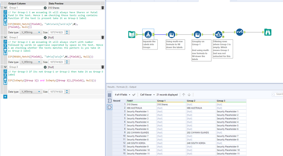 Grouping data on multiple "headers" - Alteryx