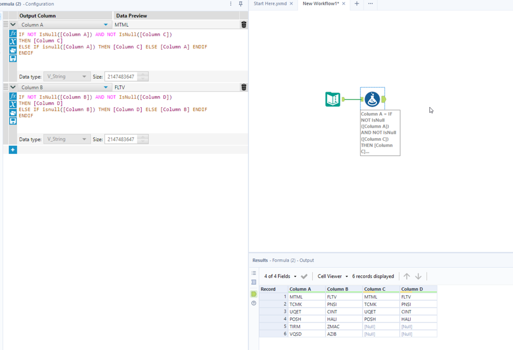 Replace existing strings with new text in other columns - Alteryx