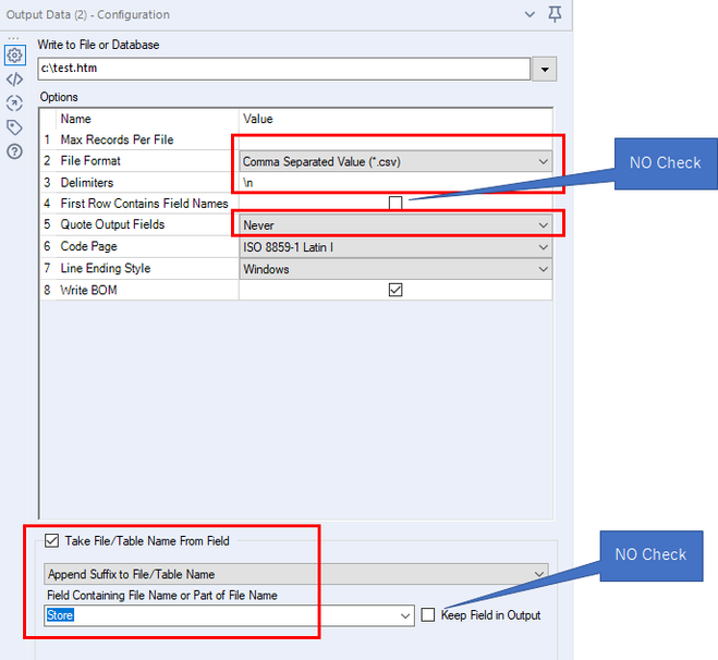 Dynamically named multiple HTML files - Alteryx