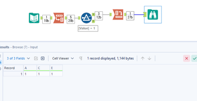 Filtering based on the row value - Alteryx