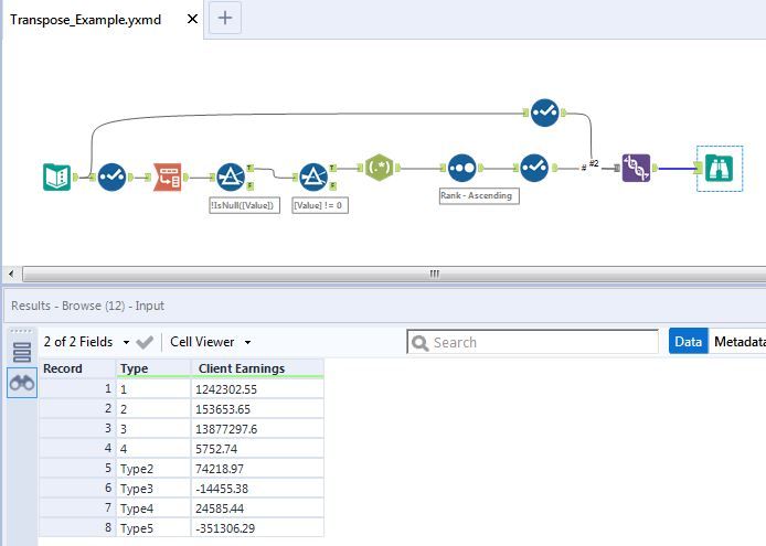 Rows to columns - Alteryx