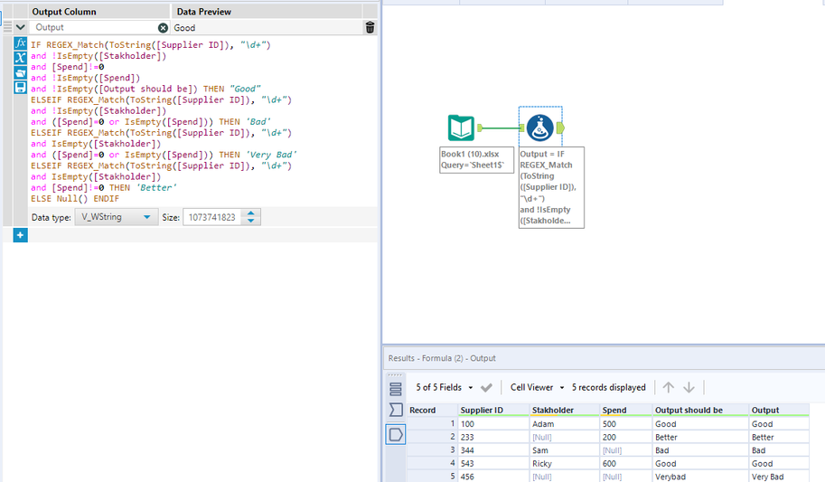 Conditional formula for multiple criteria - Alteryx