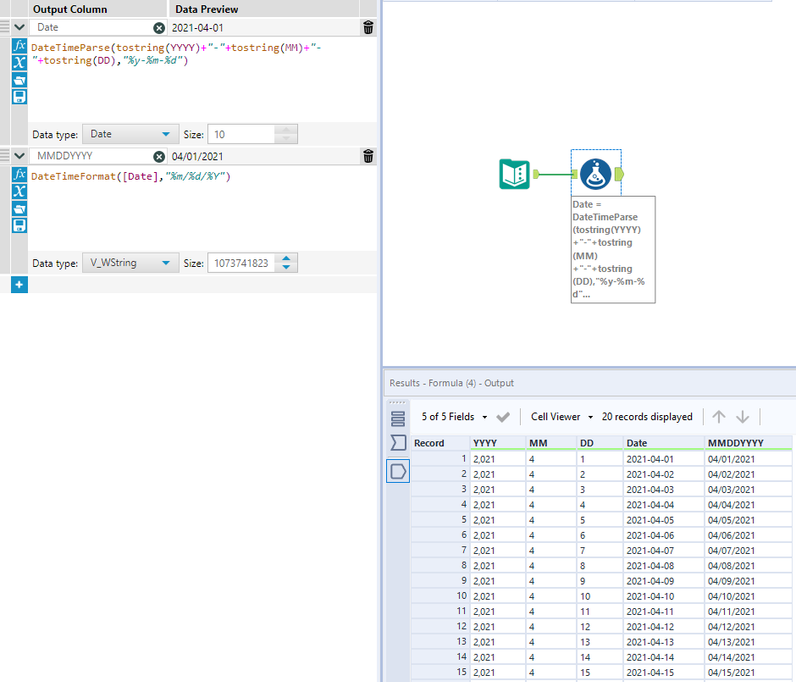 How to create a new column which has all the dates in a month? - Alteryx