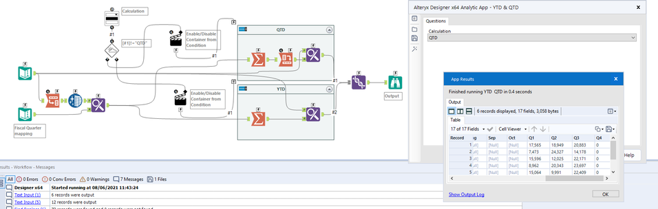Dynamic Drop Down to get QTD or YTD data from one input file - Alteryx