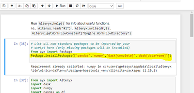 How do I use dask in the Python tool? - Alteryx