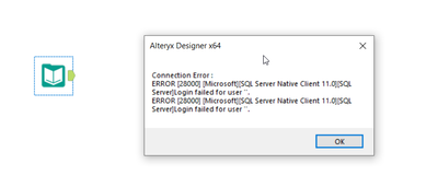 Error 28000 when connecting to SQL Server using ODBC connection - Alteryx