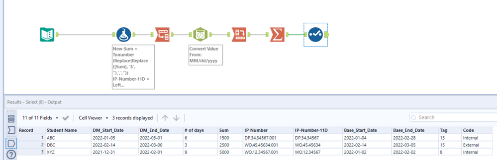 Combine two rows which have the same first N characters same - Alteryx