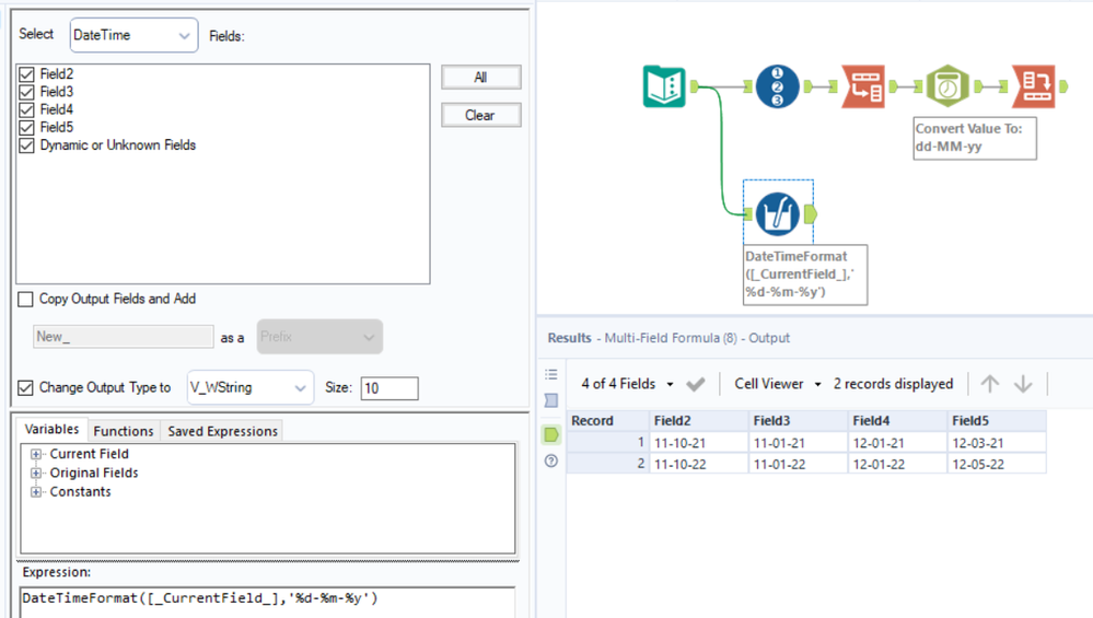 Change date format of Multiple Fields from YYYY-MM-DD to DD-MM-YY - Alteryx
