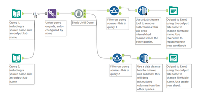 Multiple SQL Queries into 1 excel file with sheets - Alteryx