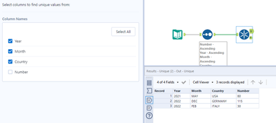 Keep first row of each duplicate row? - Alteryx
