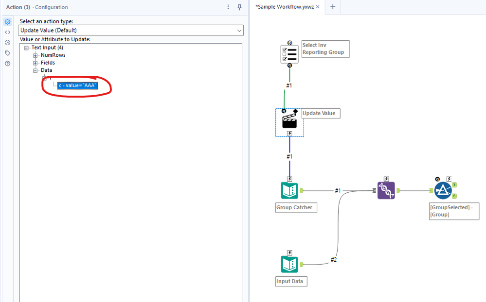 Analytic App - Action Tool won't update my Text Input tool - Alteryx