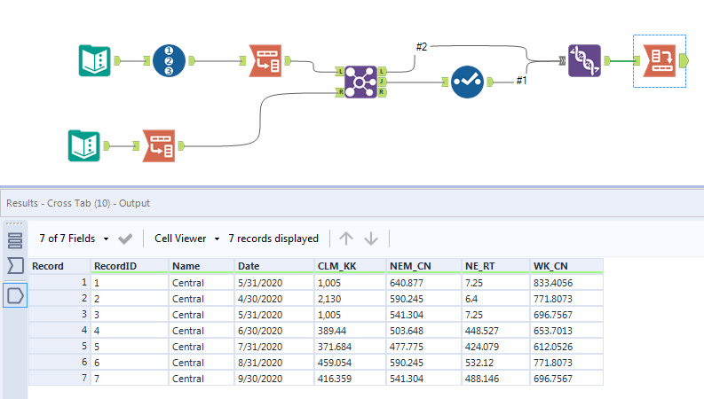 Find value by Column and Row and replace it - Alteryx