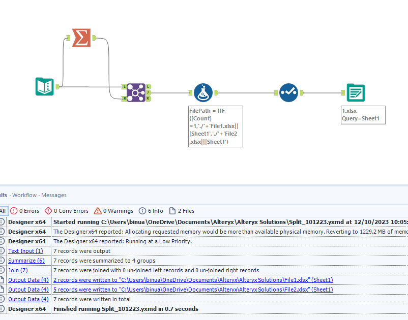 Split data with same value - Alteryx