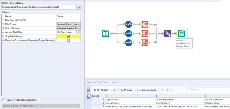 Survey Data - change from rows to columns - Alteryx