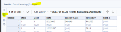 Data Cleansing is not removing null row and column - Alteryx