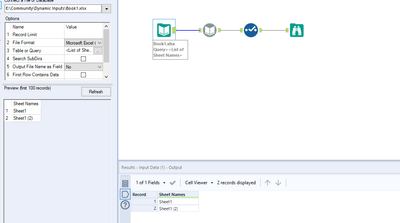 Dynamic Input Multiple tabs from a workbook - Alteryx